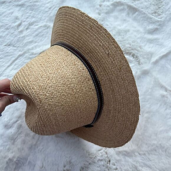 Vintage 90s Raffia Straw Hat Western Ranch Women’s - Picture 2 of 8